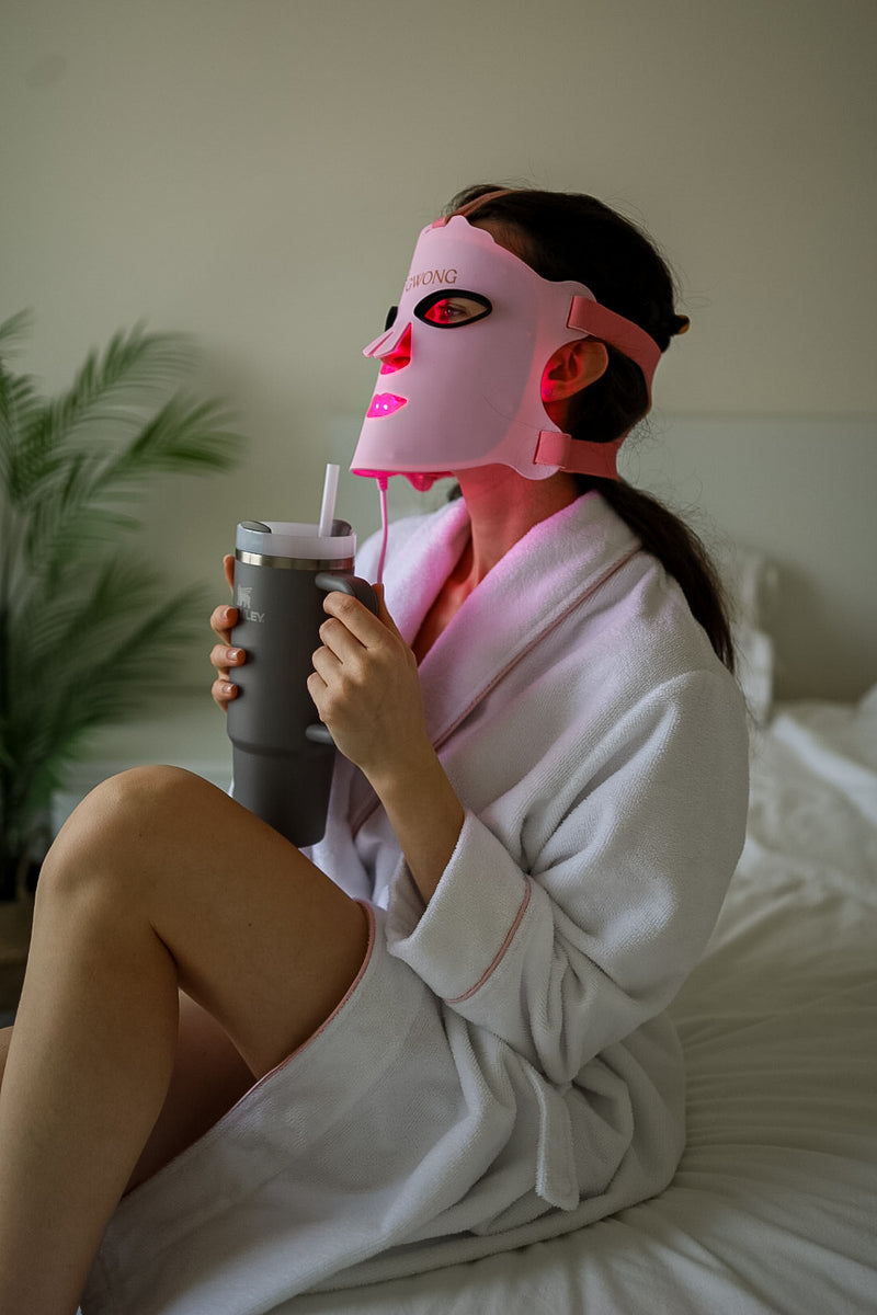 Gwong LED mask in use